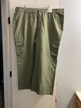 Abercrombie & Fitch Olive Green Cargo Drawstring Pants